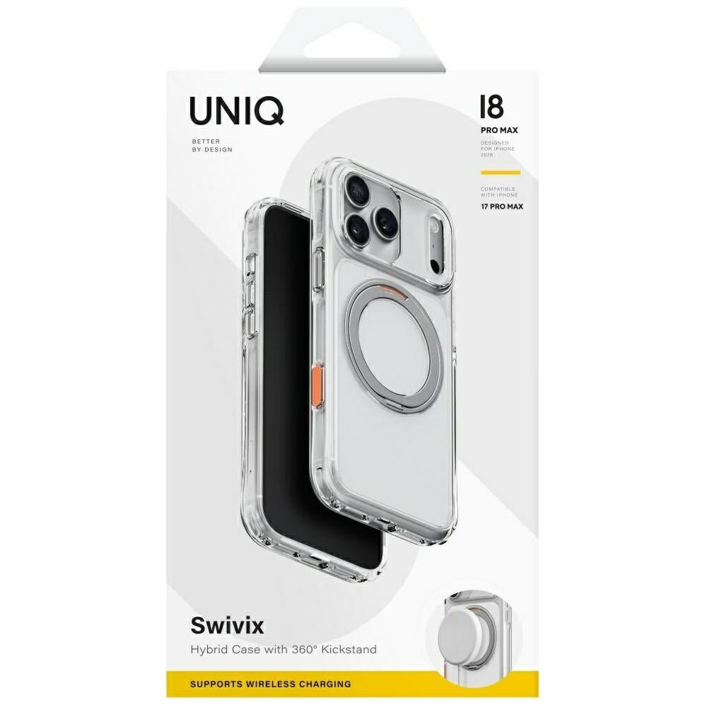 Uniq iPhone 18 Pro Max / iPhone 17 Pro Max - Σκληρή Θήκη με Πλαίσιο Σιλικόνης και Σταντ MagSafe - Swivix 360 Rotating Kickstand - Deep Burgundy