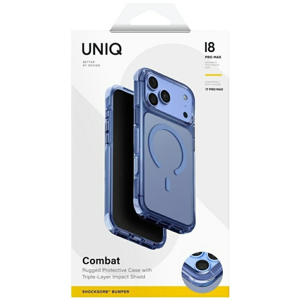 Uniq iPhone 18 Pro Max / iPhone 17 Pro Max - Σκληρή Θήκη με Πλαίσιο Σιλικόνης MagSafe - Combat Magclick - Blue