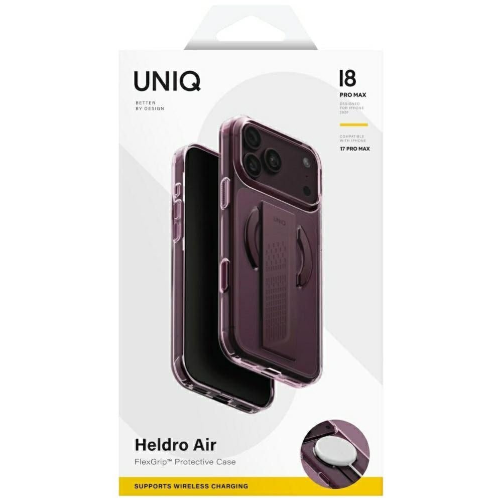 Uniq iPhone 18 Pro Max / iPhone 17 Pro Max - Σκληρή Θήκη με Πλαίσιο Σιλικόνης MagSafe και Ενσωματωμένη Λαβή FlexGrip - Heldro Air - Burgundy