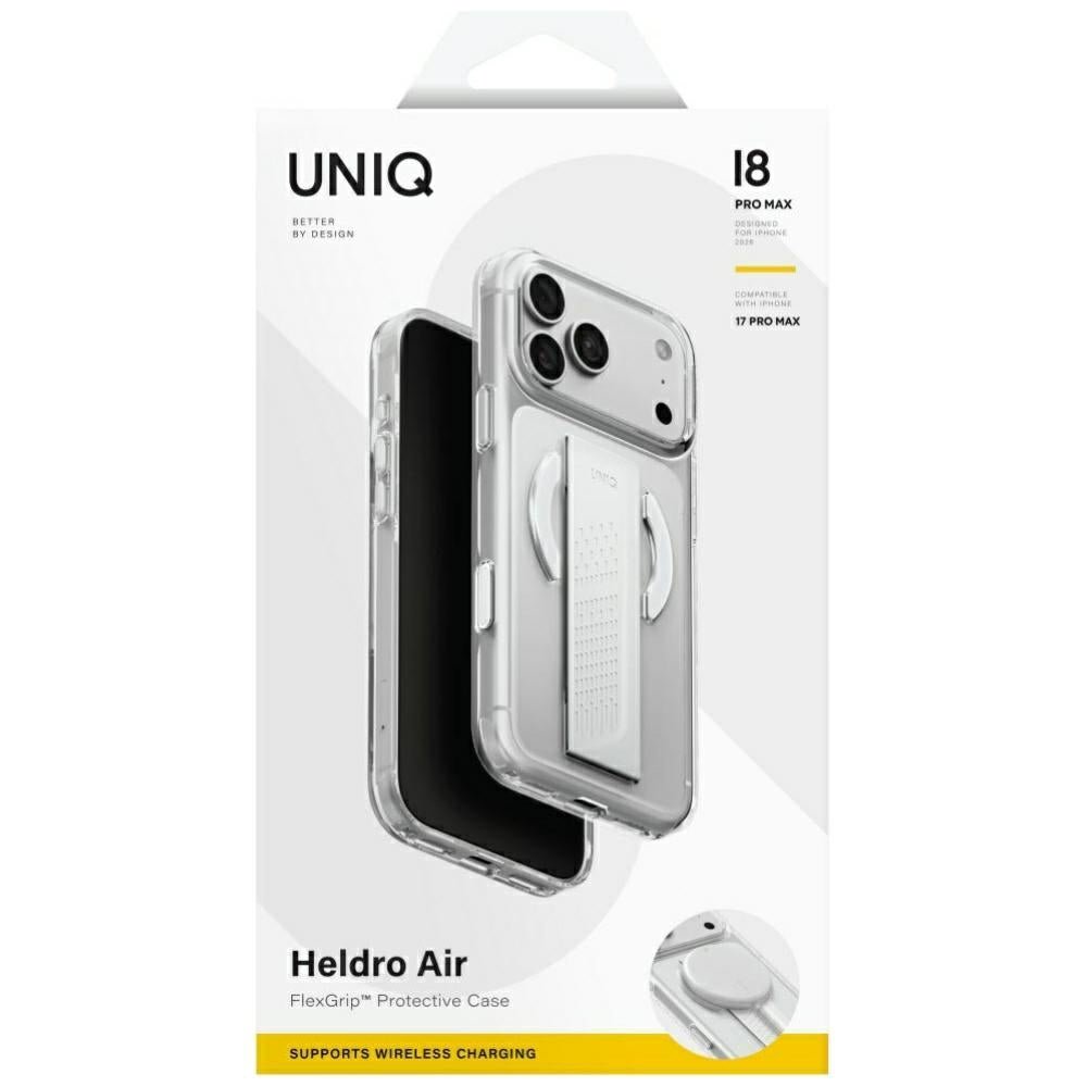 Uniq iPhone 18 Pro Max / iPhone 17 Pro Max - Σκληρή Θήκη με Πλαίσιο Σιλικόνης MagSafe και Ενσωματωμένη Λαβή FlexGrip - Heldro Air - Clear