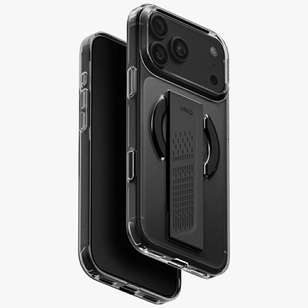 Uniq iPhone 18 Pro Max / iPhone 17 Pro Max - Σκληρή Θήκη με Πλαίσιο Σιλικόνης MagSafe και Ενσωματωμένη Λαβή FlexGrip - Heldro Air - Tinted Smoke