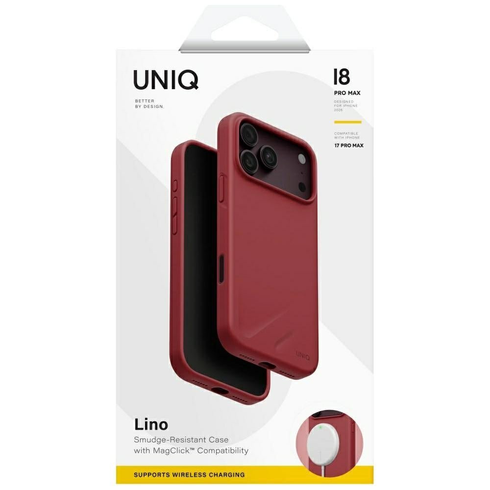 Uniq iPhone 18 Pro Max / iPhone 17 Pro Max - Θήκη Σιλικόνης MagSafe - Lino Magclick Charging - Cranberry Red