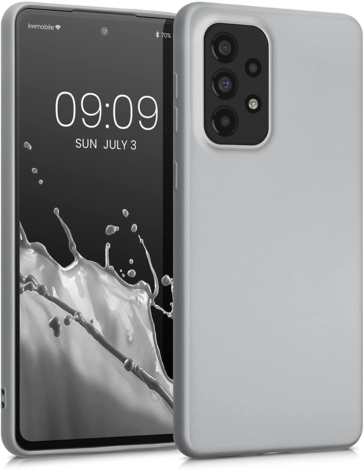 KW Samsung Galaxy A33 5G Θήκη Σιλικόνης TPU - Metallic Silver - 57957.67