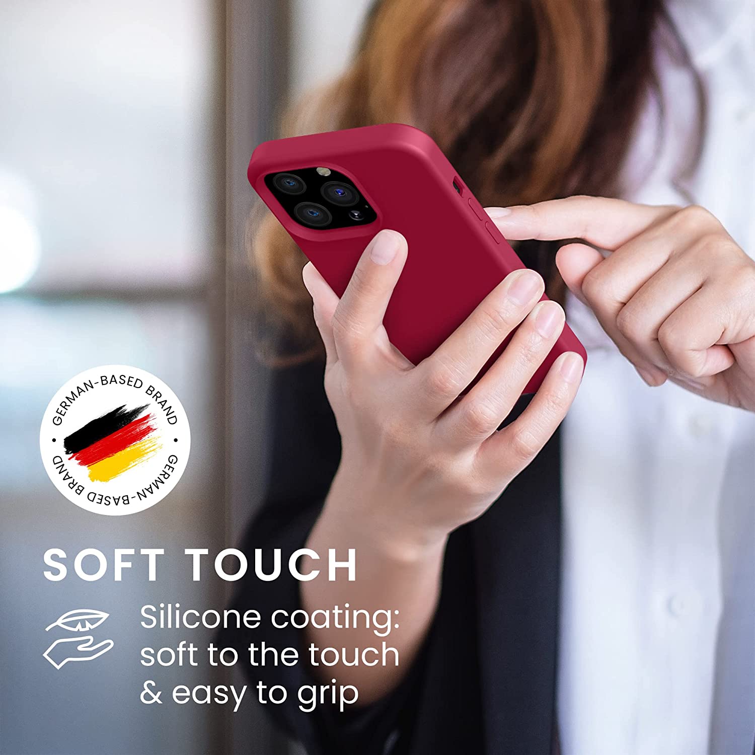 KW iPhone 13 Pro Θήκη Σιλικόνης Rubberized TPU - Sweet Cherry - 55880.229