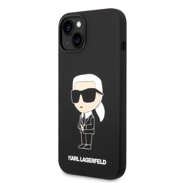 Karl Lagerfeld iPhone 15 Plus / 14 Plus - Silicone Ikonik Σκληρή Θήκη με Πλαίσιο Σιλικόνης - Black - KLHCP14MSNIKBCK