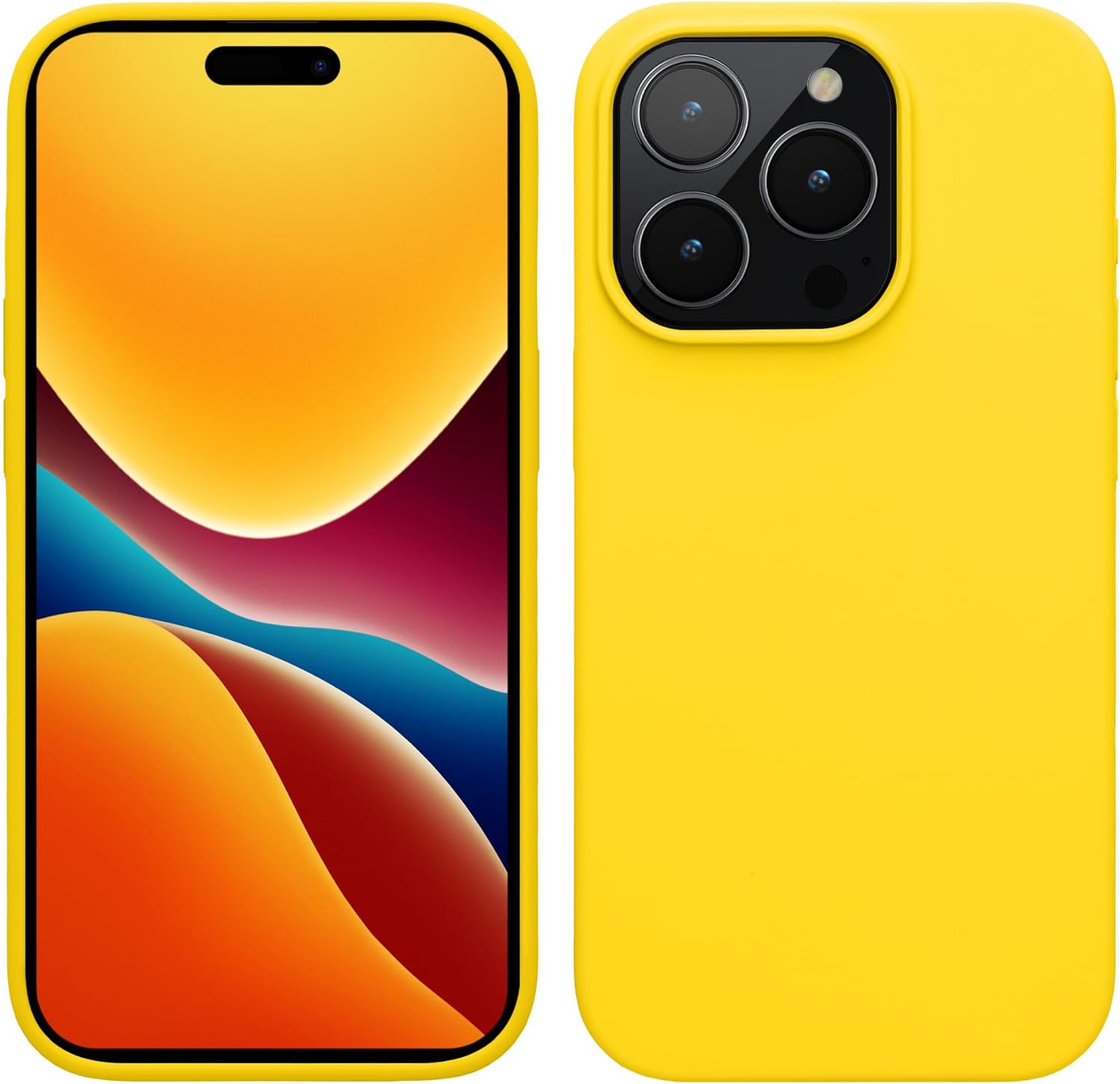 KW iPhone 15 Pro Max Θήκη Σιλικόνης Rubberized TPU - Radiant Yellow - 61956.165