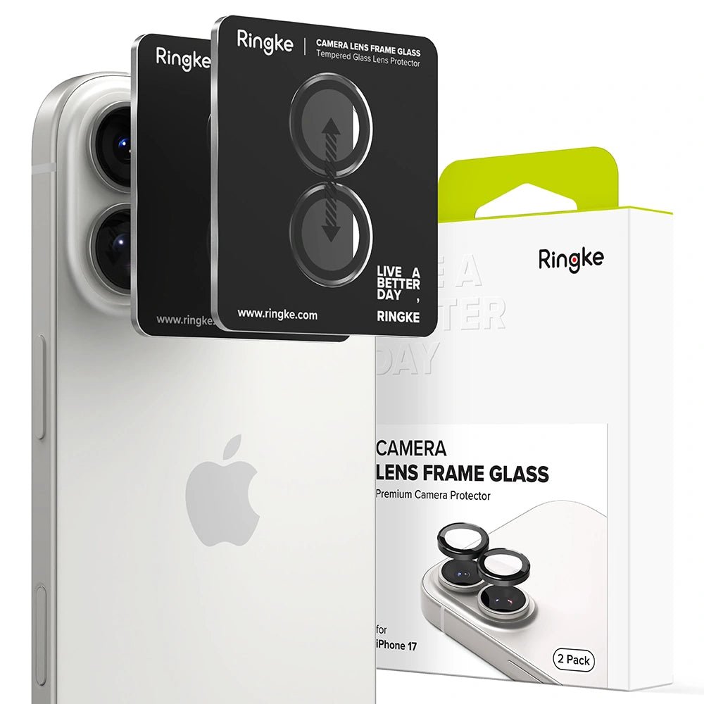 Ringke iPhone 17 Camera Frame - Αντιχαρακτικό Γυαλί για την Κάμερα - 2 Τεμάχια - Black