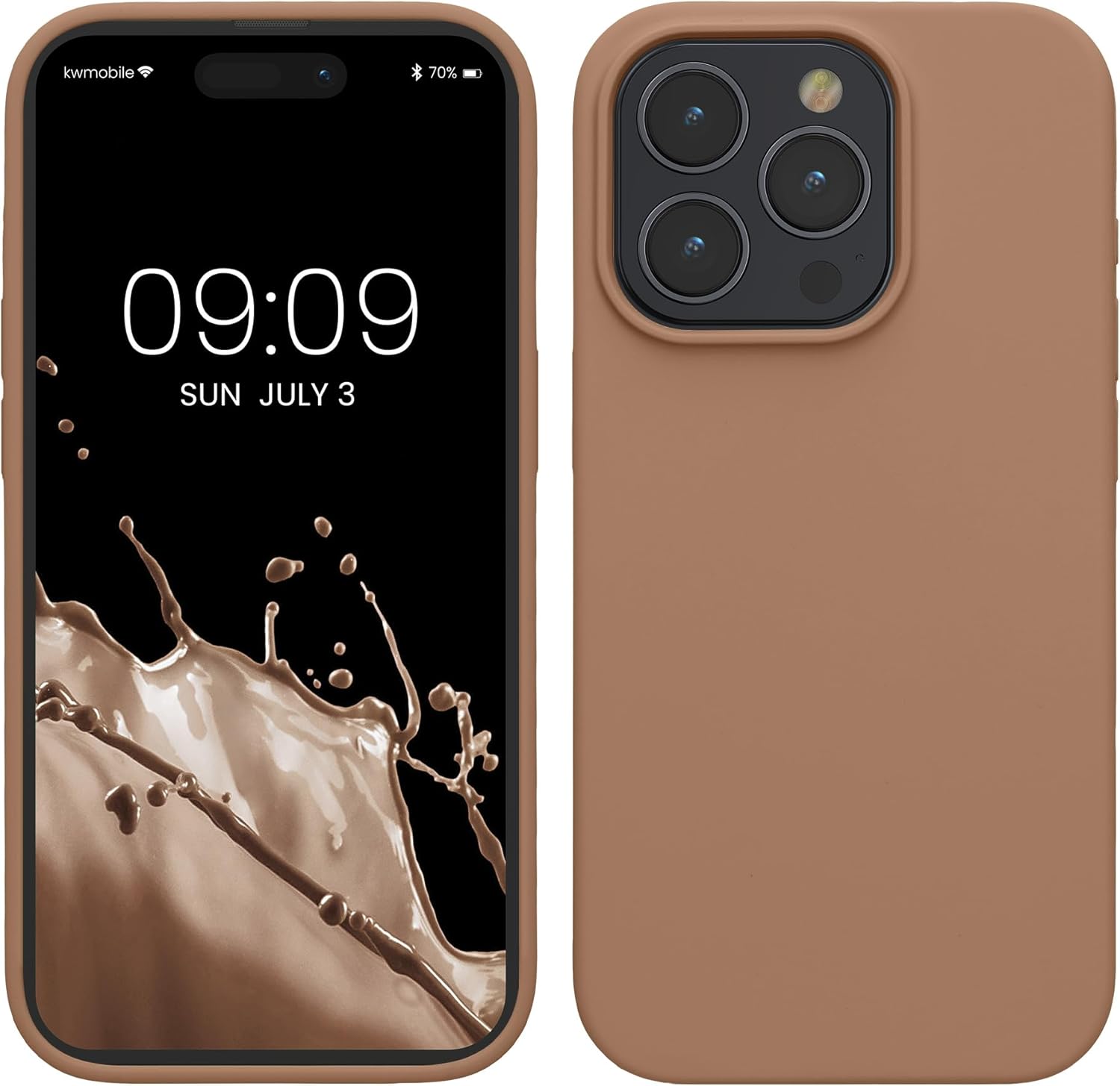 KW iPhone 15 Pro Θήκη Σιλικόνης Rubberized TPU - Cappuccino