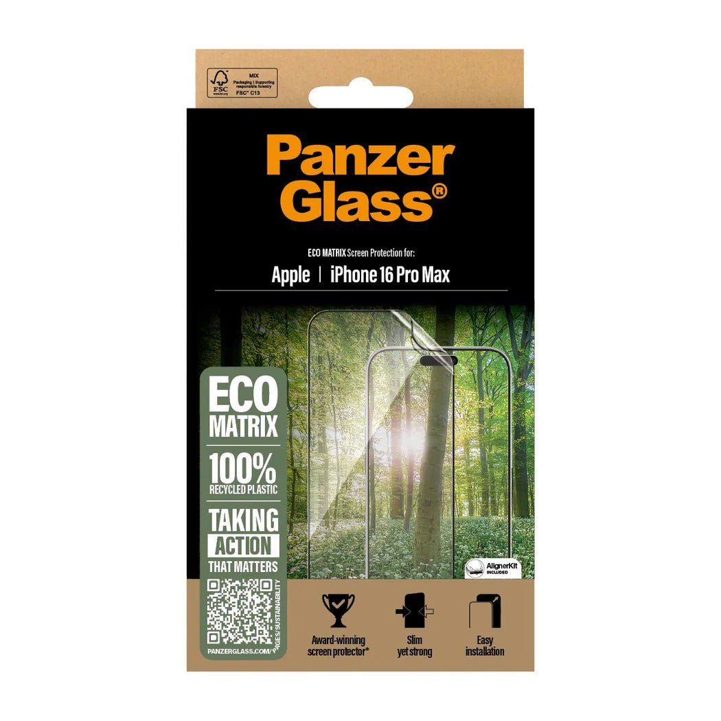PanzerGlass iPhone 16 Pro Max Eco Matrix Ultra - Wide Fit Προστατευτική Mεμβράνη Οθόνης - Διάφανη / Black