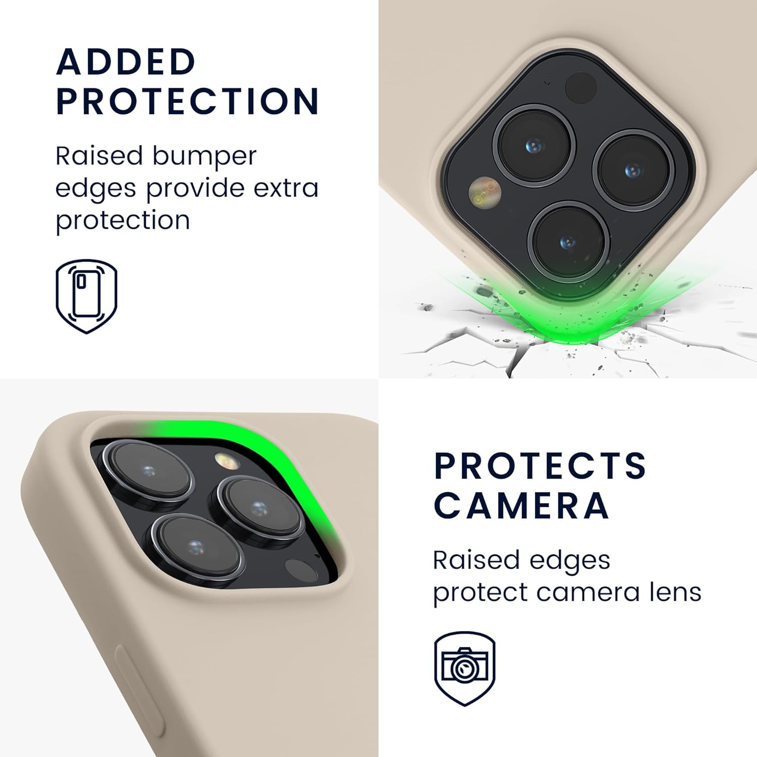 KW iPhone 15 Pro Max Θήκη Σιλικόνης Rubberized TPU - Cream