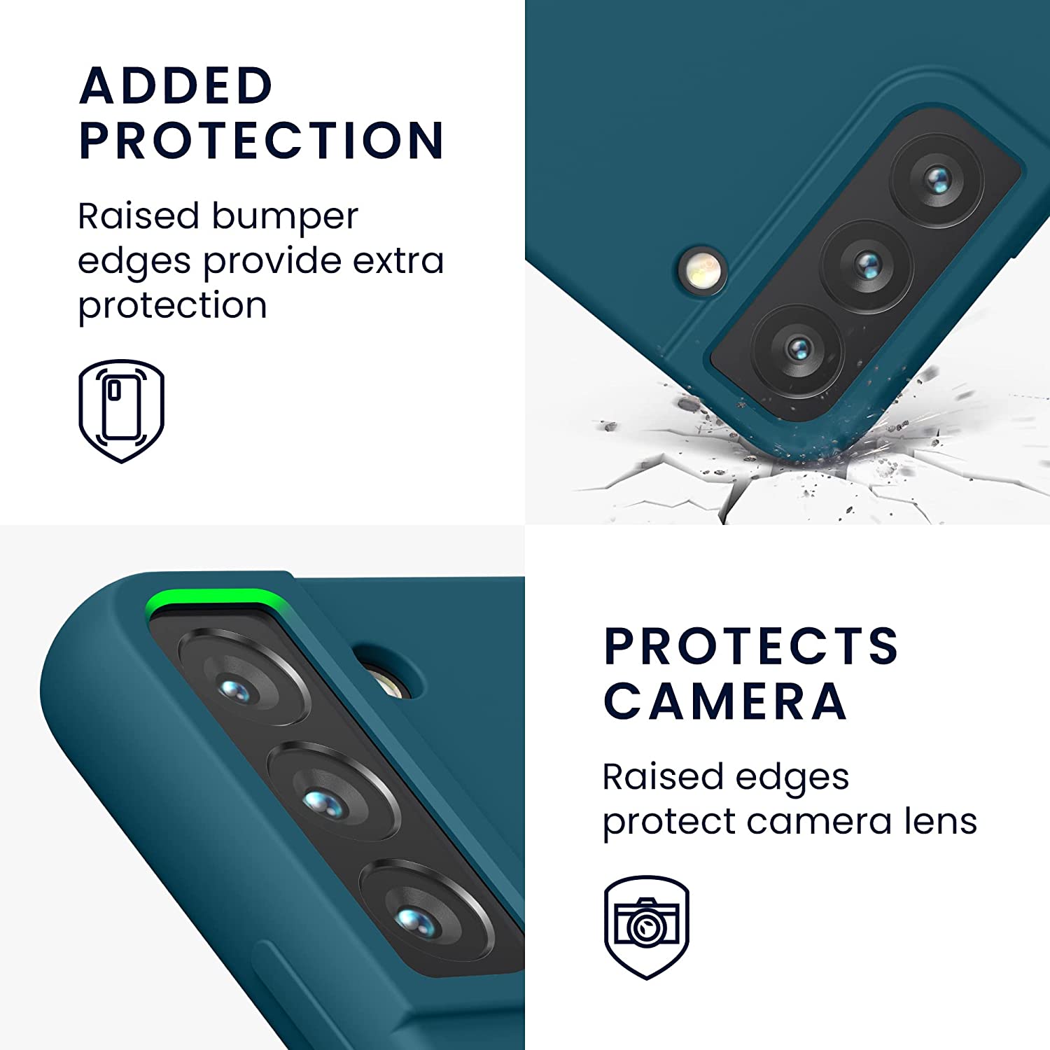 KW Samsung Galaxy S22 Θήκη Σιλικόνης Rubberized TPU - Matte Petrol Blue - 56756.57
