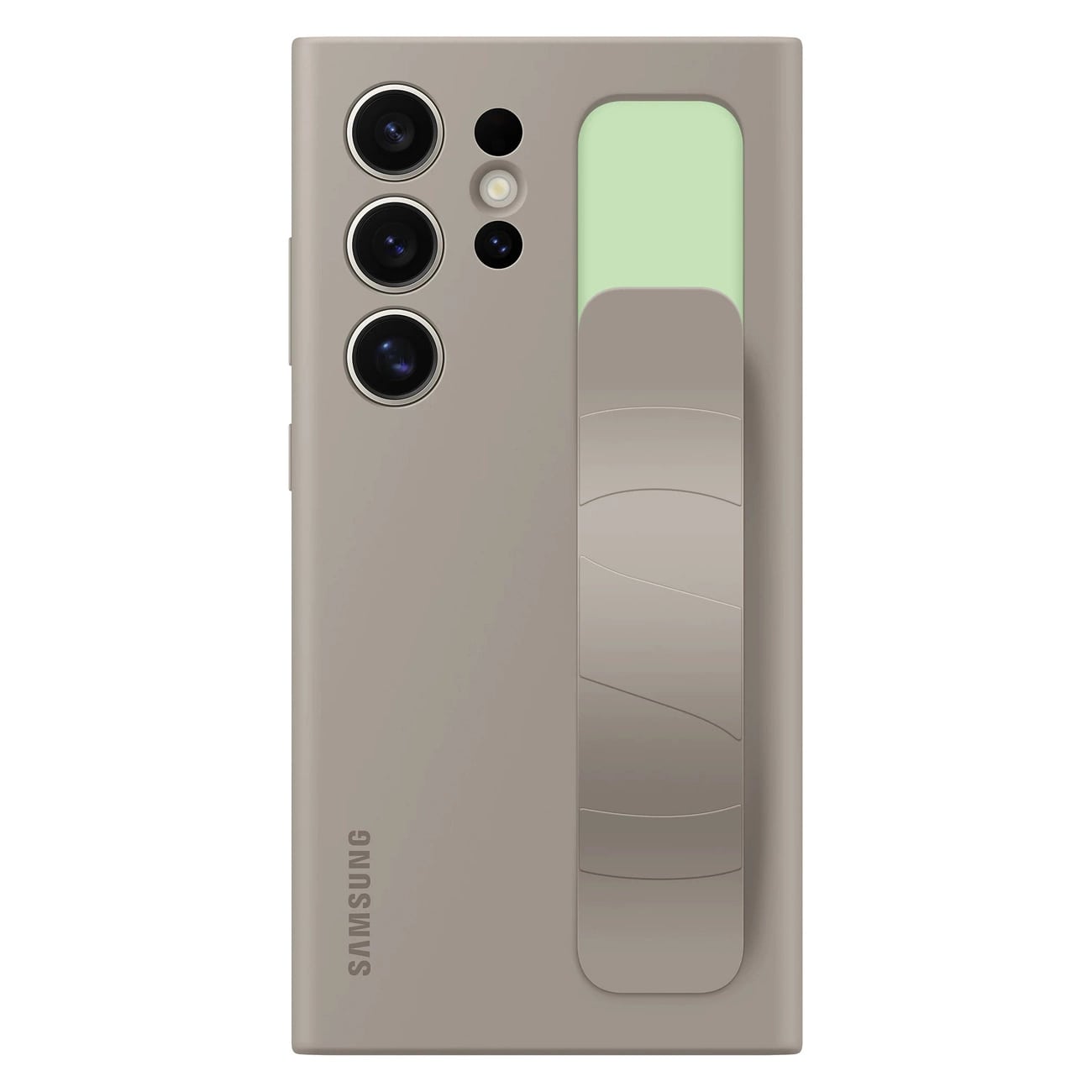 Samsung Standing Grip - Samsung Galaxy S24 Ultra Θήκη Σιλικόνης με Finger Holder / Stand - Taupe - EF - GS928CUEGWW