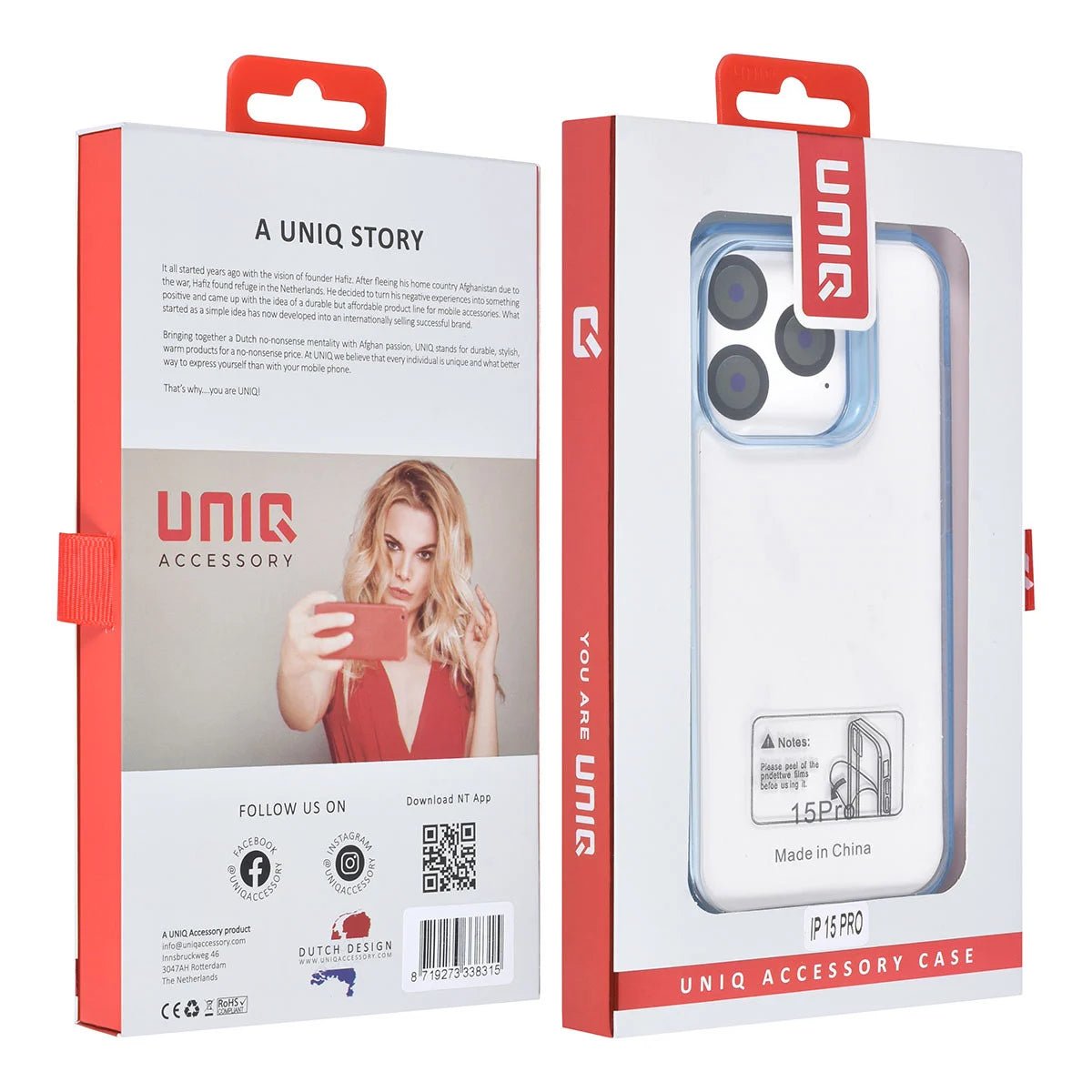 Tuniq iPhone 15 Pro - Σκληρή Θήκη με Πλαίσιο Σιλικόνης - Ημιδιάφανο Μπλε / Διάφανο