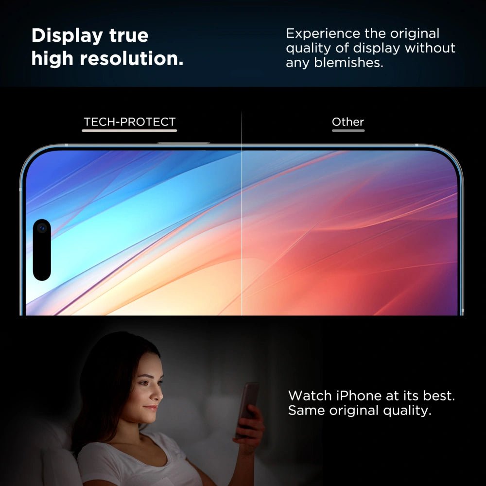 Tech - Protect iPhone 15 / iPhone 16 - Quick Set+ - Σετ με 2 Full Screen Αντιχαρακτικά Γυαλιά Οθόνης και Οδηγό Τοποθέτησης - Black