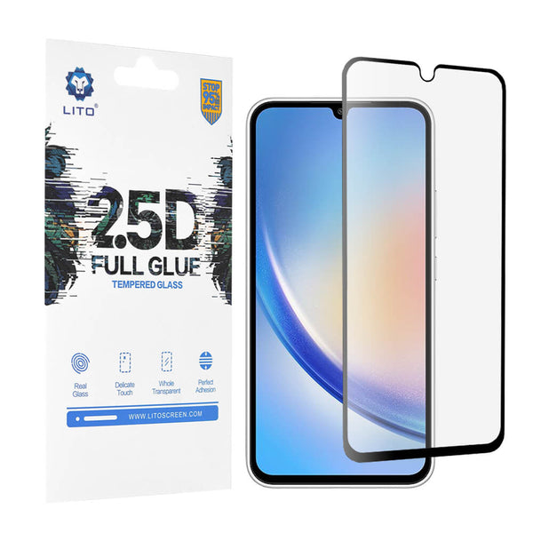 Lito Samsung Galaxy A34 5G 0.33mm 2.5D 9H Full Glue Full Screen Αντιχαρακτικό Γυαλί Οθόνης - Black