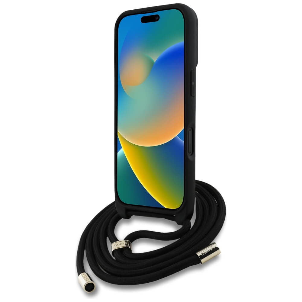 Guess iPhone 16 - 4G Big Logo Cord Stap Crossbody - Θήκη με Επένδυση Συνθετικού Δέρματος και Λουράκι - Brown - GUHCP16SP4GMGCRW