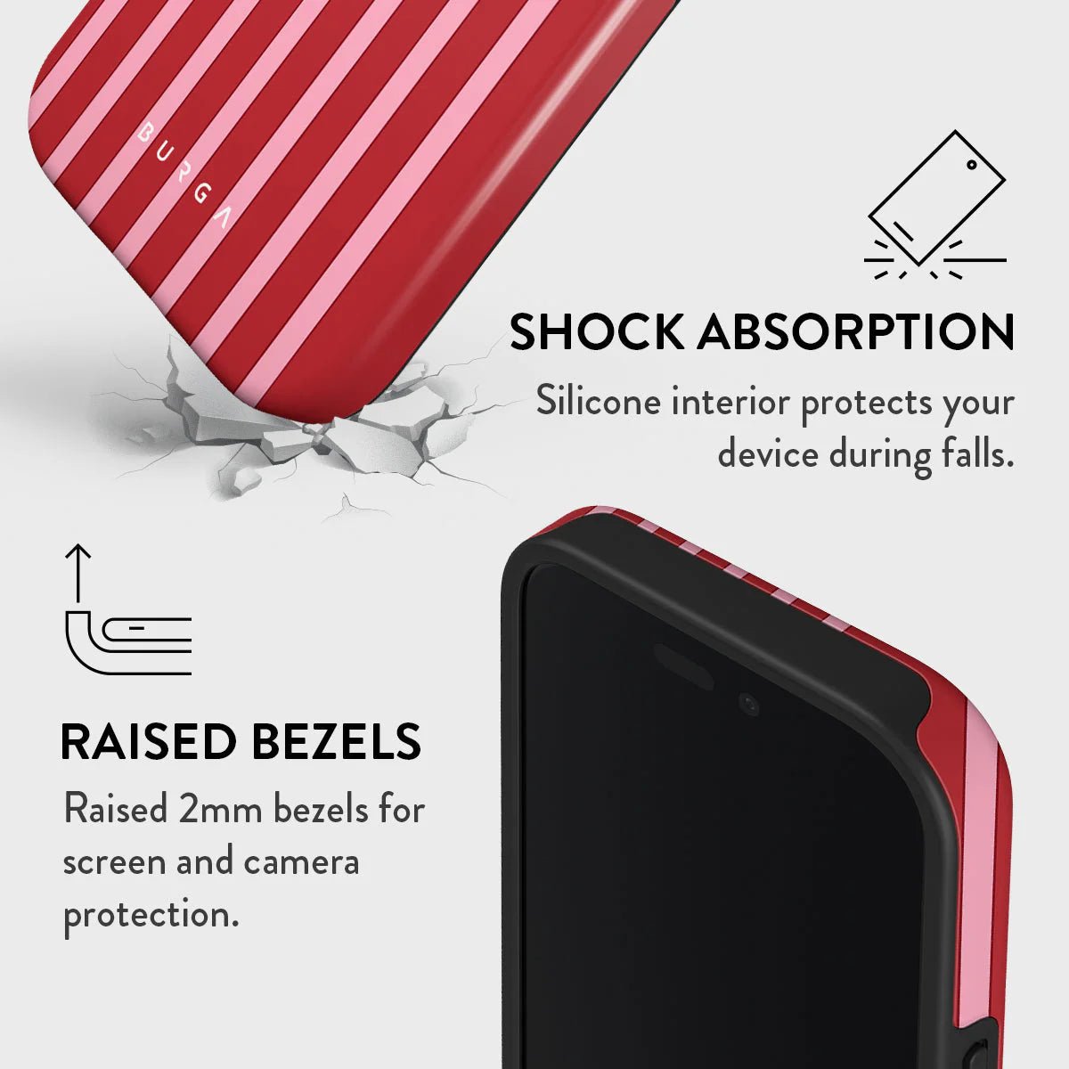 Burga iPhone 16 Fashion Tough MagSafe Σκληρή Θήκη με MagSafe - Strawberry Jam