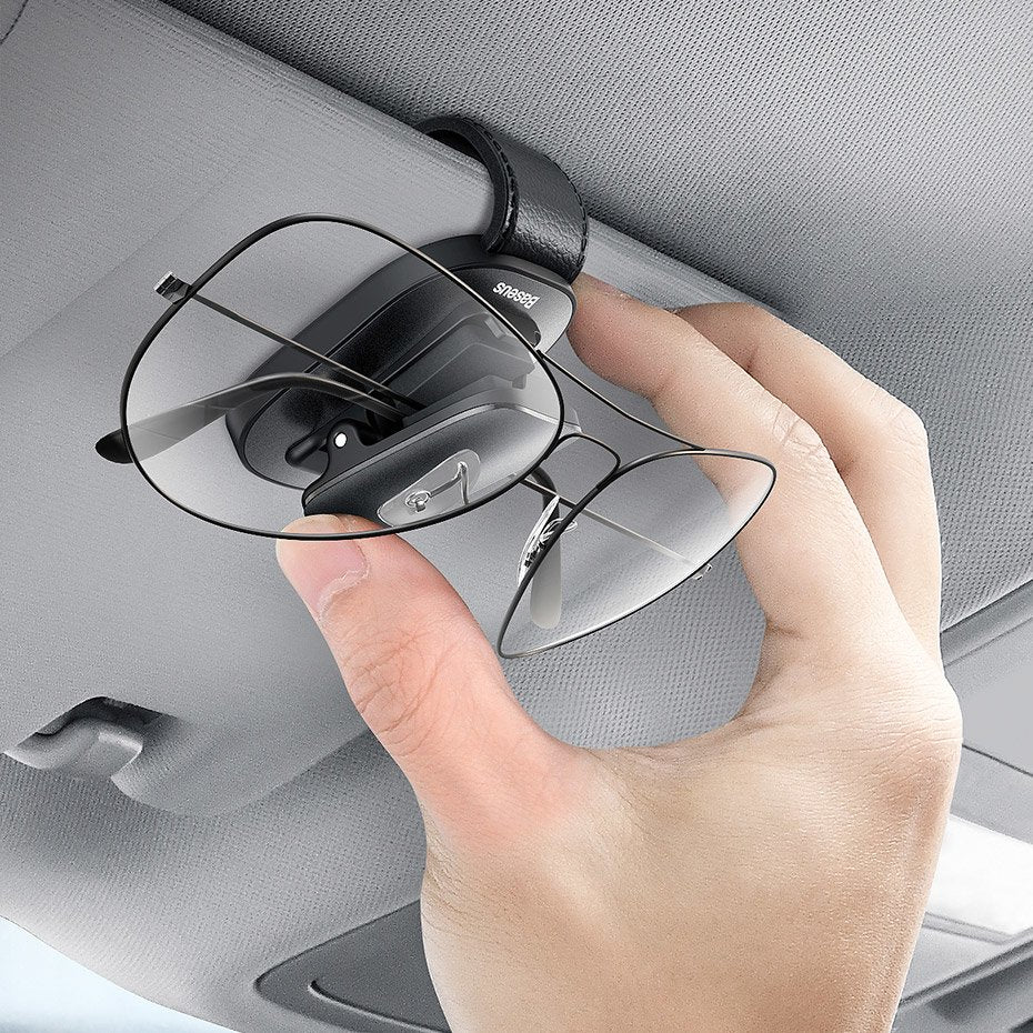 Baseus Platinum Vehicle Eyewear Clip Clamping Type - Βάση Στήριξης Γυαλιών για το Σκίαστρο - Silver - ACYJN - B0S