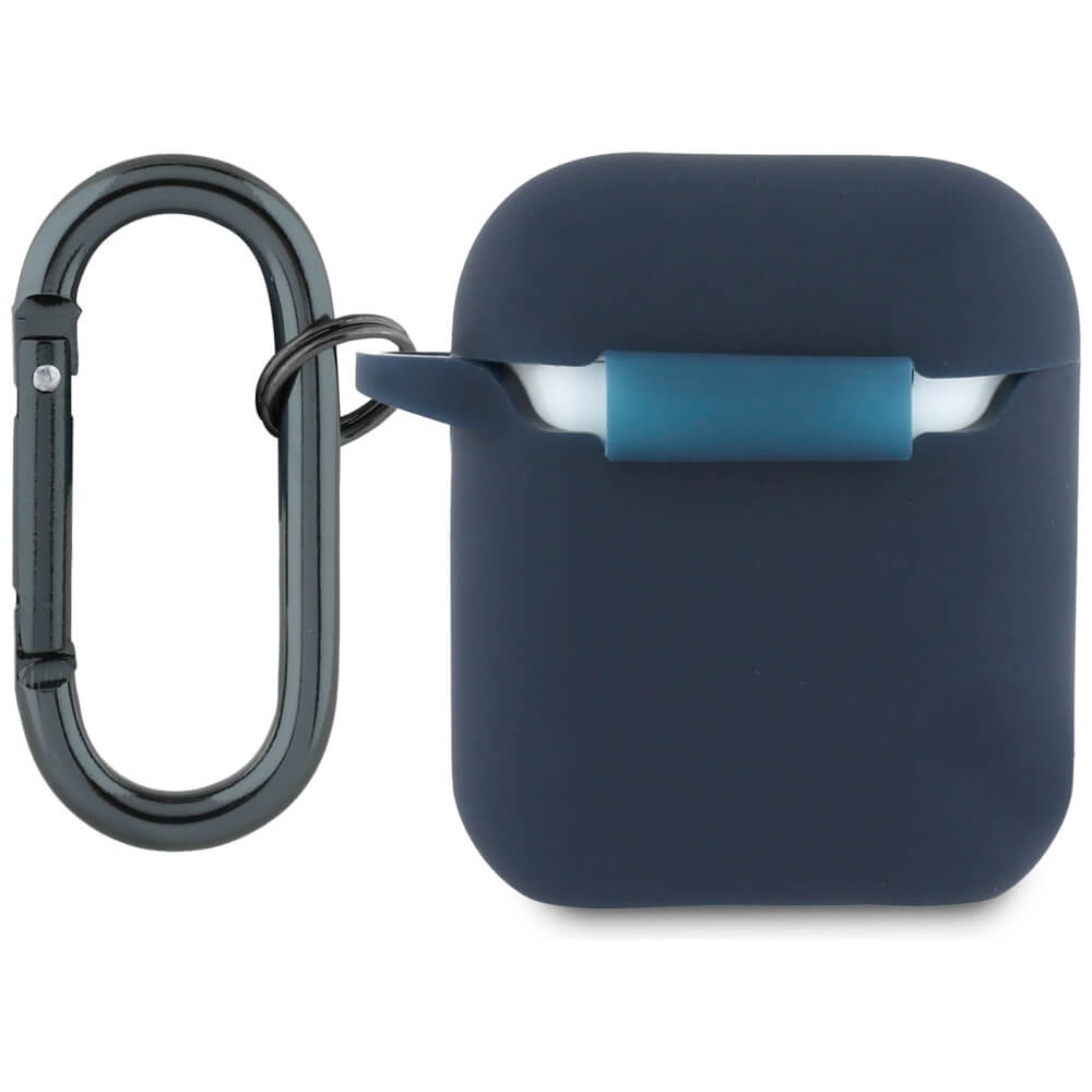 Red Bull AirPods 1 / 2 Θήκη από Σκληρό Πλαστικό και Σιλικόνη - Silicone Logo and Lines - Navy Blue