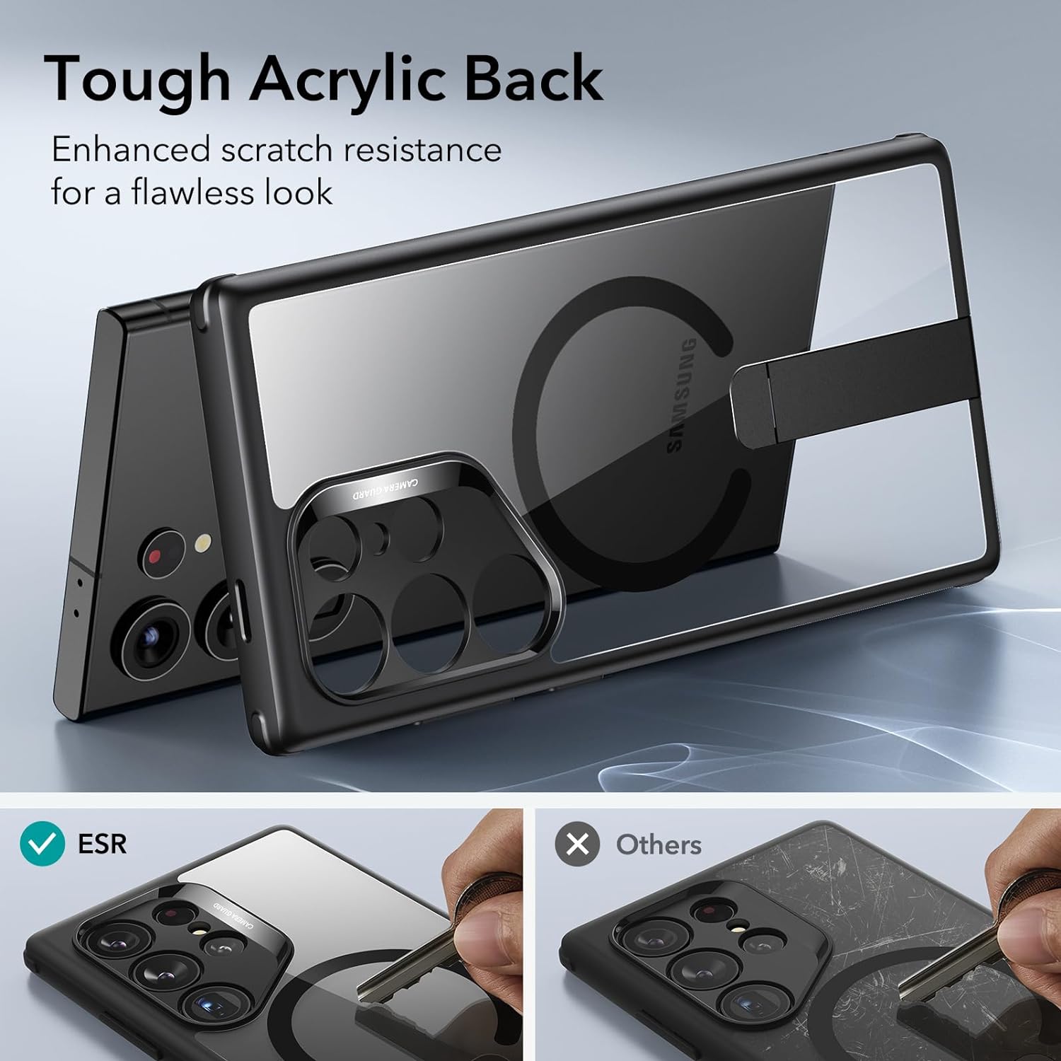ESR Samsung Galaxy S24 Ultra - Flickstand Boost Halolock Σκληρή Θήκη με MagSafe και Stand - Black - Διάφανη
