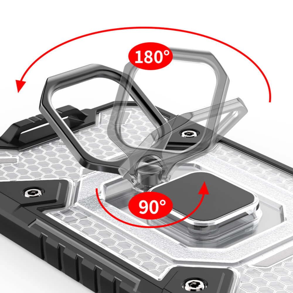 Techsuit iPhone 13 Pro Max Honeycomb Armor Σκληρή Θήκη με Πλαίσιο Σιλικόνης και Δαχτυλίδι Συγκράτησης - Blue