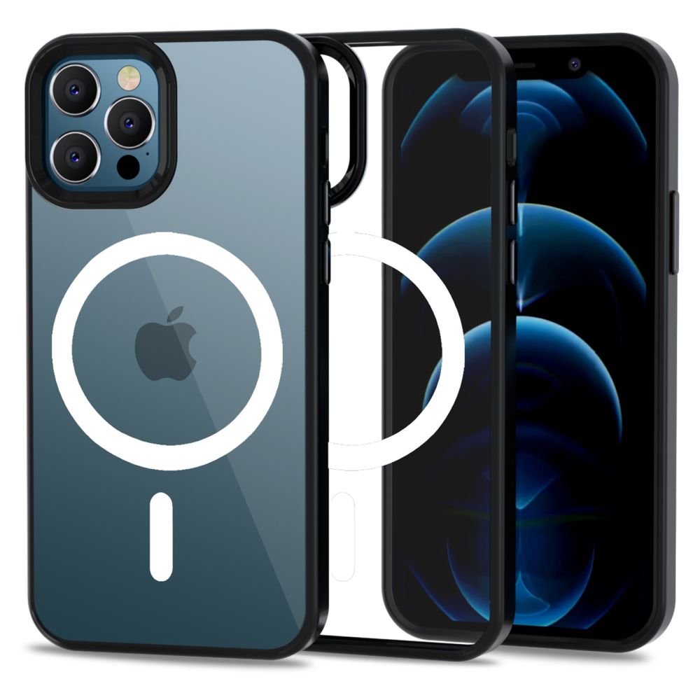 Tech - Protect iPhone 12 / 12 Pro MagMat Σκληρή Θήκη με Πλαίσιο Σιλικόνης και MagSafe - Διάφανη / Black