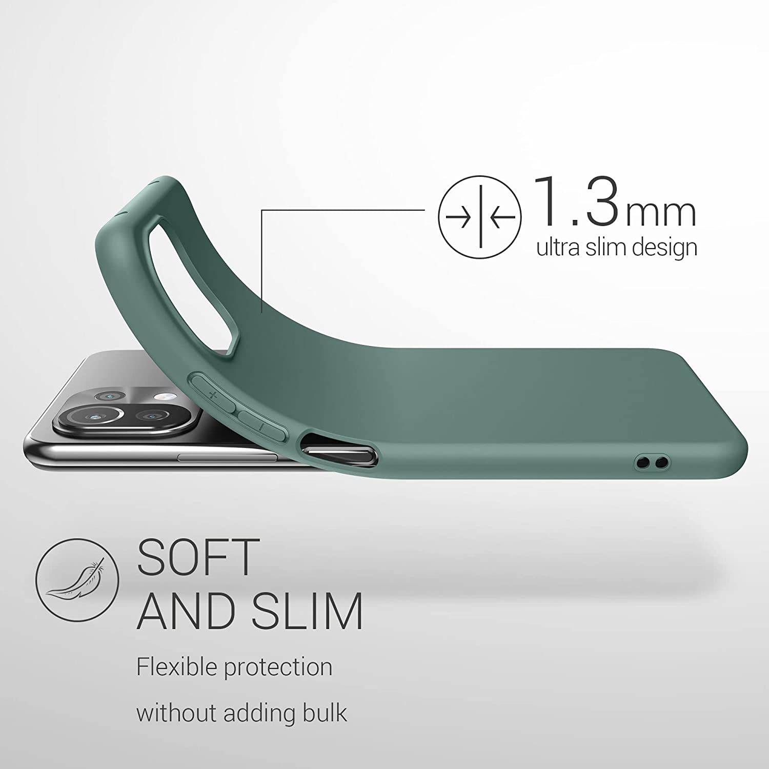 KW Xiaomi Mi 11 Lite / Mi 11 Lite 5G Θήκη Σιλικόνης TPU - Blue Green - 54726.171
