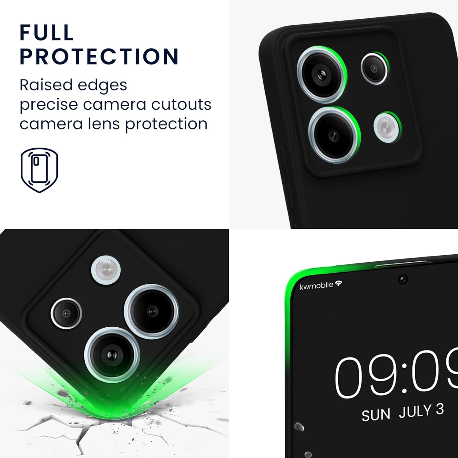 KW Xiaomi Redmi Note 13 Pro 5G / Poco X6 5G Λεπτή Θήκη Σιλικόνης Rubberized TPU - Black