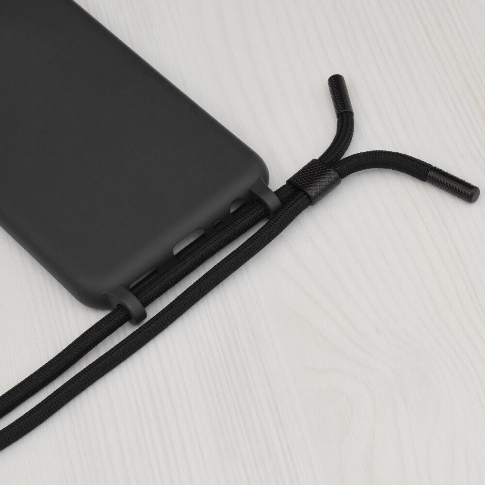 Techsuit Xiaomi Redmi Note 12 5G / Poco X5 5G Crossbody Lanyard Θήκη Σιλικόνης TPU με Λουράκι - Black