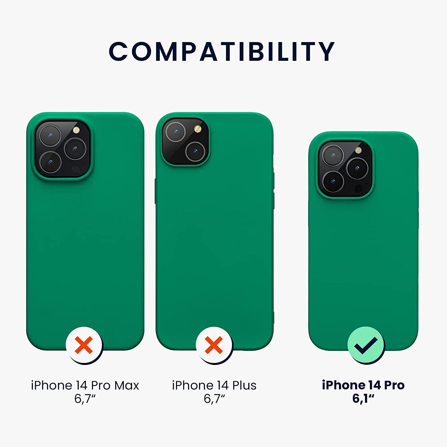 KW iPhone 14 Pro Θήκη Σιλικόνης TPU - Emerald Green - 59073.142