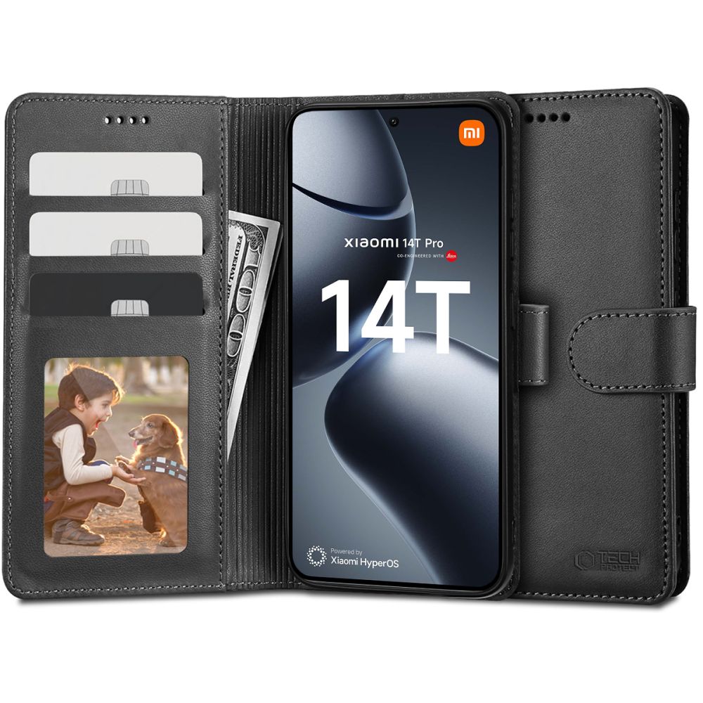 Tech - Protect Xiaomi 14T Pro Θήκη Πορτοφόλι Stand από Δερματίνη - Black