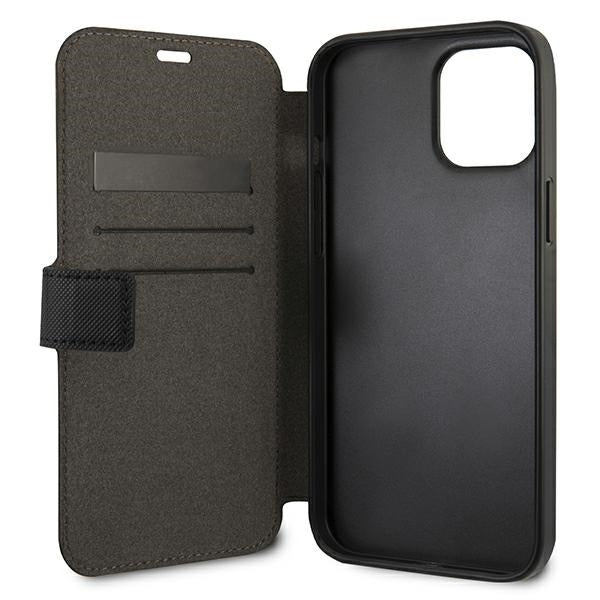 US Polo iPhone 12 Pro Max - Embroidery Collection Θήκη Βιβλίο Stand - Black - USFLBKP12LPUGFLBK