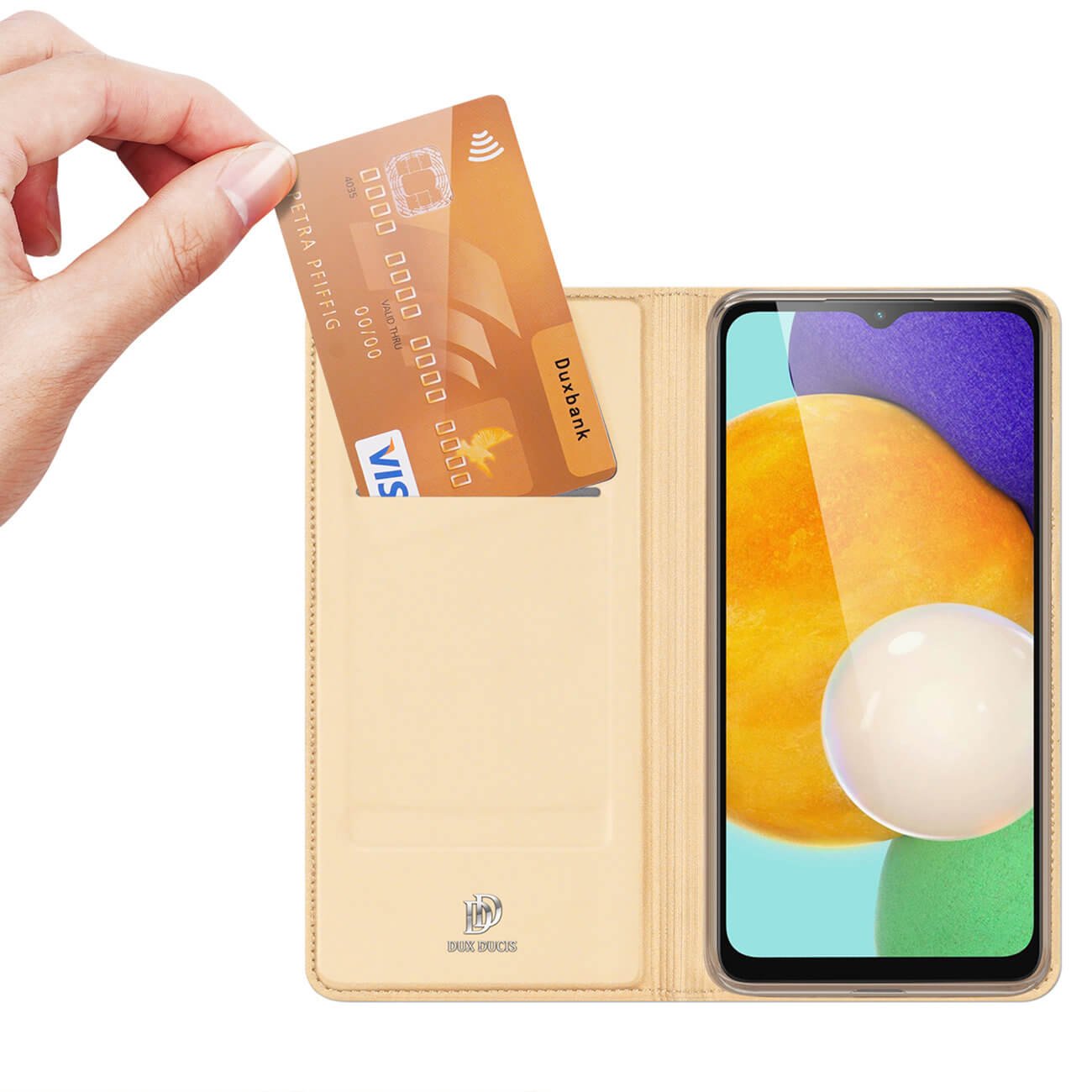 Dux Ducis Samsung Galaxy A14 5G Flip Stand Case Θήκη Βιβλίο - Gold