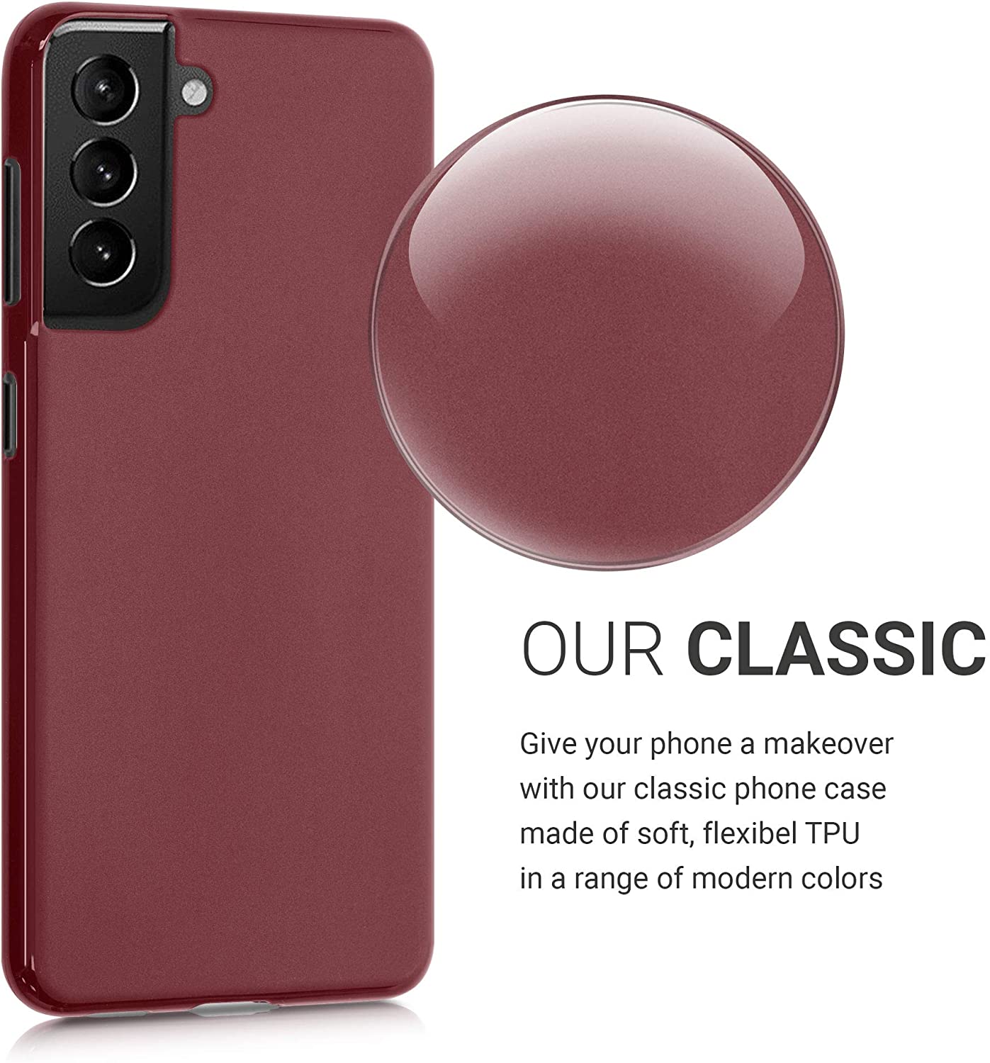 KW Samsung Galaxy S21 Θήκη Σιλικόνης TPU - Rhubarb Red - 54055.209