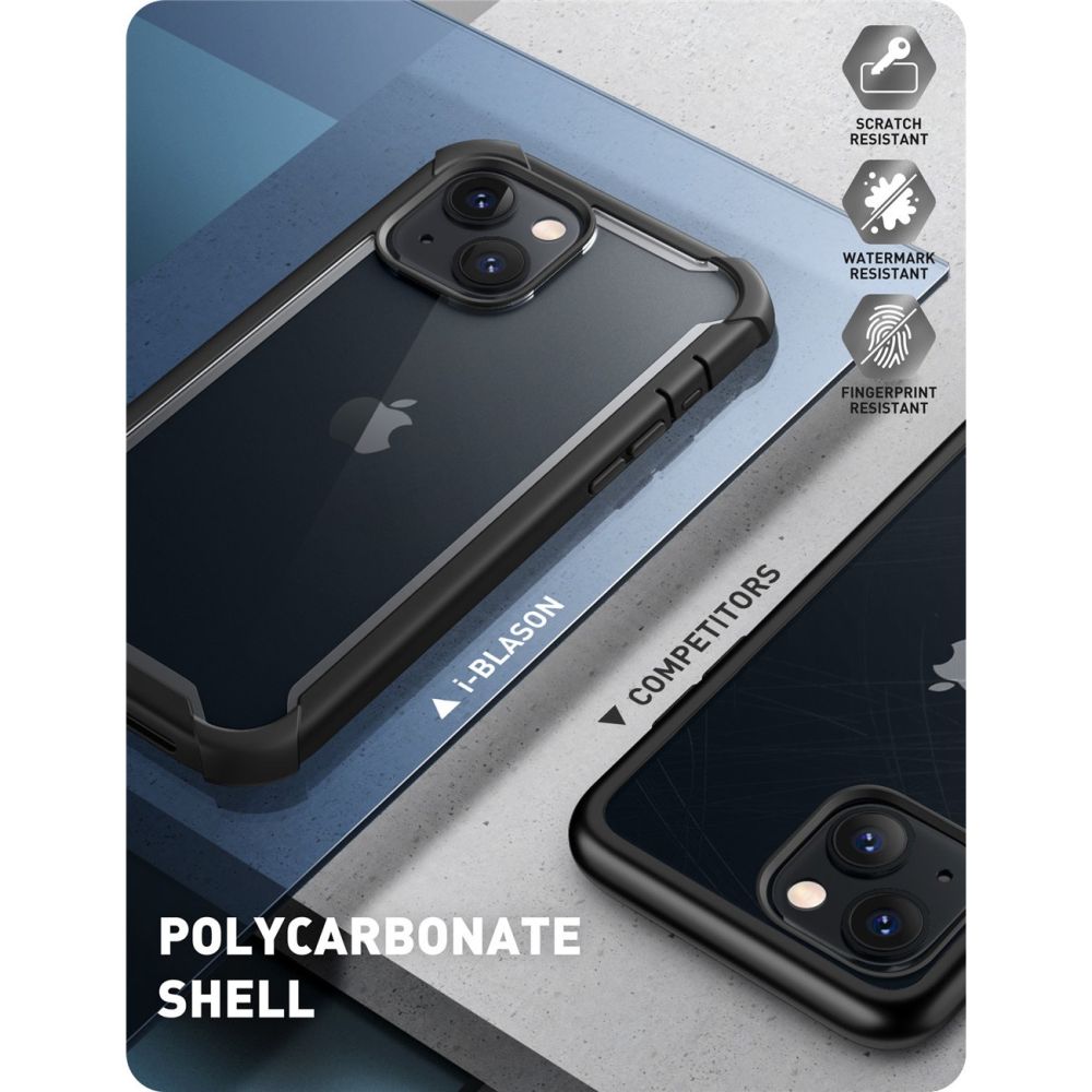 i - Blason iPhone 14 Plus Ares Σκληρή Θήκη με Πλαίσιο Σιλικόνης και Προστασία Οθόνης - Black