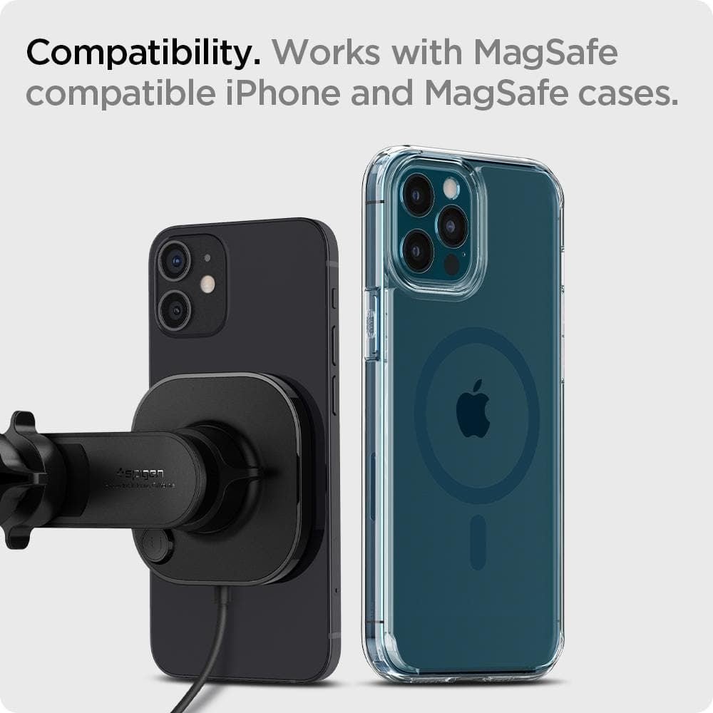 Spigen ITS12W OneTap Μαγνητική Βάση Αυτοκινήτου Αεραγωγού με Ασύρματη Φόρτιση MagSafe - Black