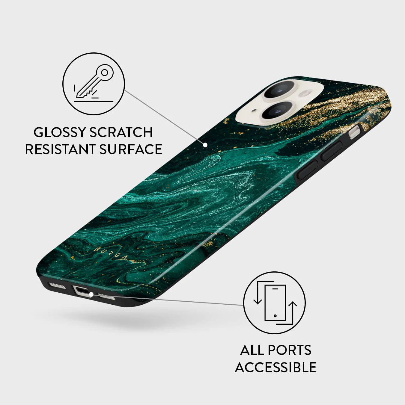Burga iPhone 14 Plus Fashion Tough Σκληρή Θήκη - Emerald Pool