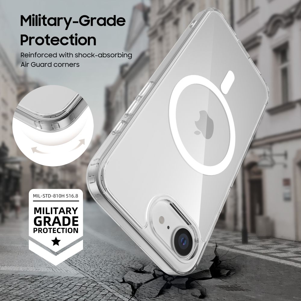 Tech - Protect iPhone 16e Flexair Hybrid MagSafe Σκληρή Θήκη με Πλαίσιο Σιλικόνης και MagSafe - Διάφανη