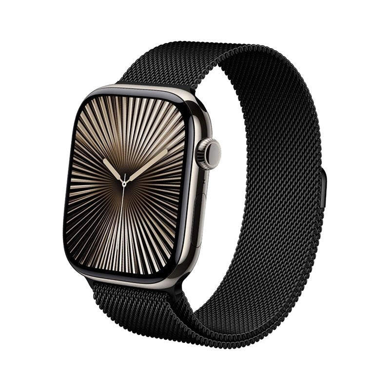 Crong Λουράκι Apple Watch 4/5/6/7/8/9/10/11 - SE (1/2/3) - ULTRA (1/2/3) - 44/45/46/49mm από Ανοξείδωτο Ατσάλι - Milano Steel - Black