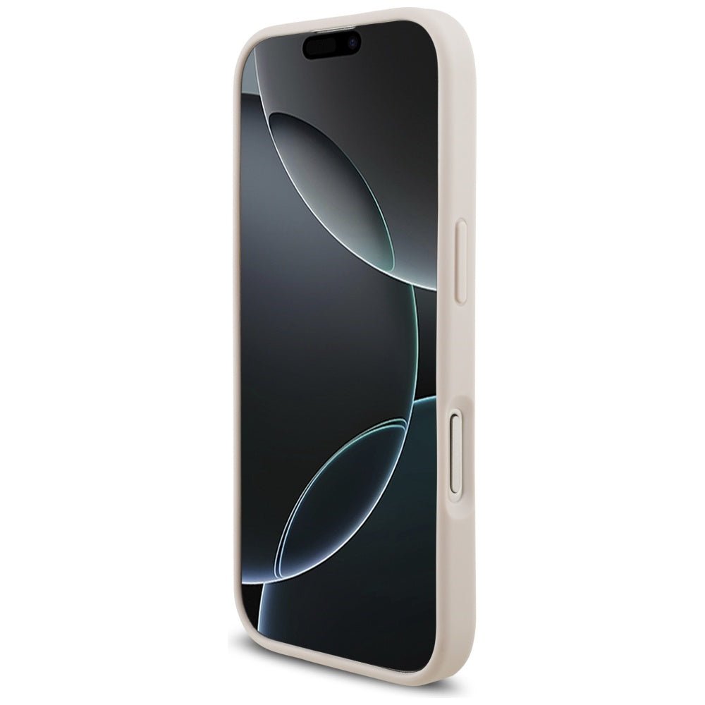 Guess iPhone 17 - 4G Big Logo - Σκληρή Θήκη με Πλαίσιο Σιλικόνης και Επένδυση Συνθετικού Δέρματος - Pink - GUHCP17S4GMGPI