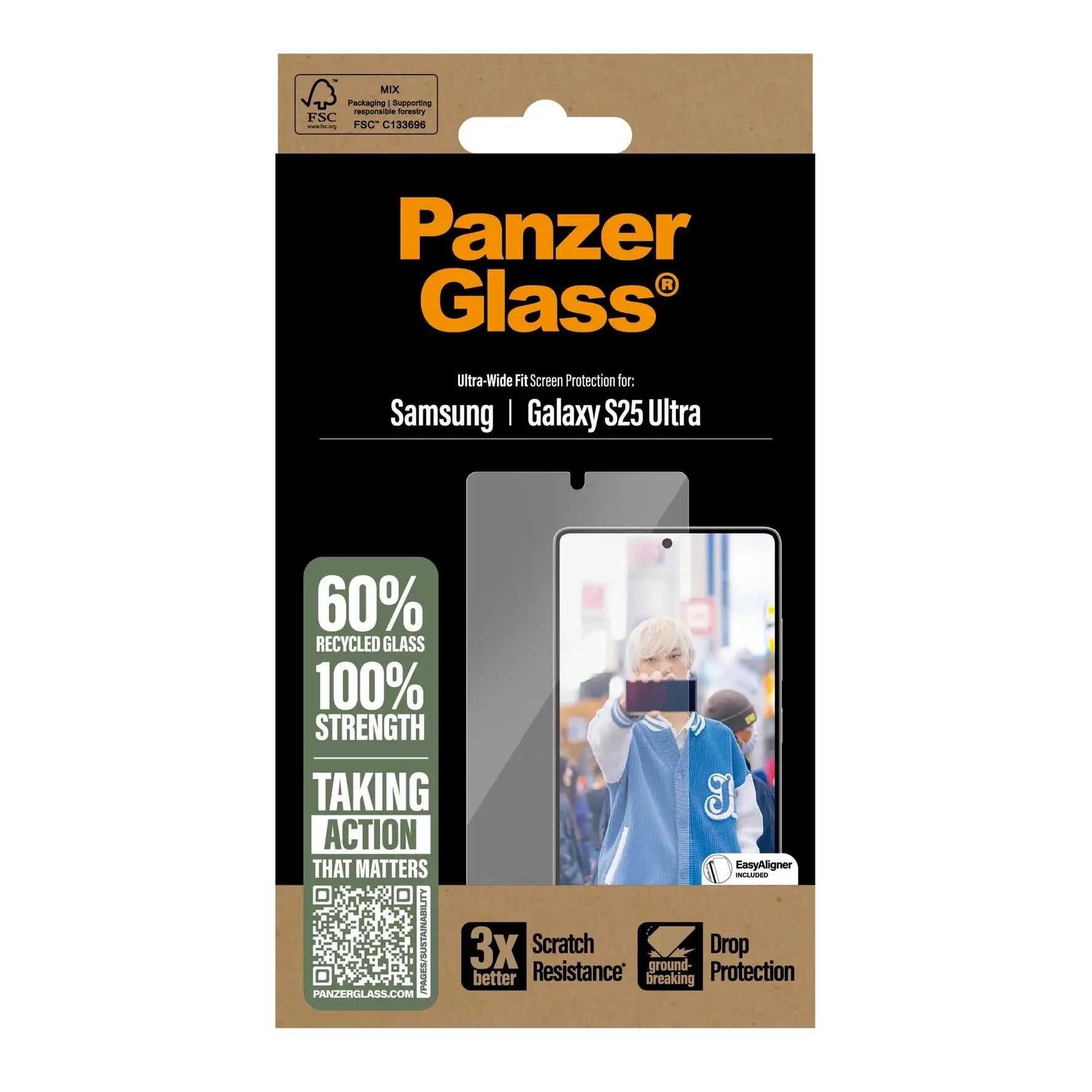 PanzerGlass Samsung Galaxy S25 Ultra - Ultra - Wide Fit Case Friendly Full Screen Αντιχαρακτικό Γυαλί Οθόνης - Διάφανο
