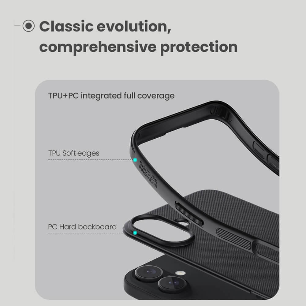 Nillkin iPhone 16 Super Frosted Shield Pro Σκληρή Θήκη με Πλαίσιο Σιλικόνης - Blue