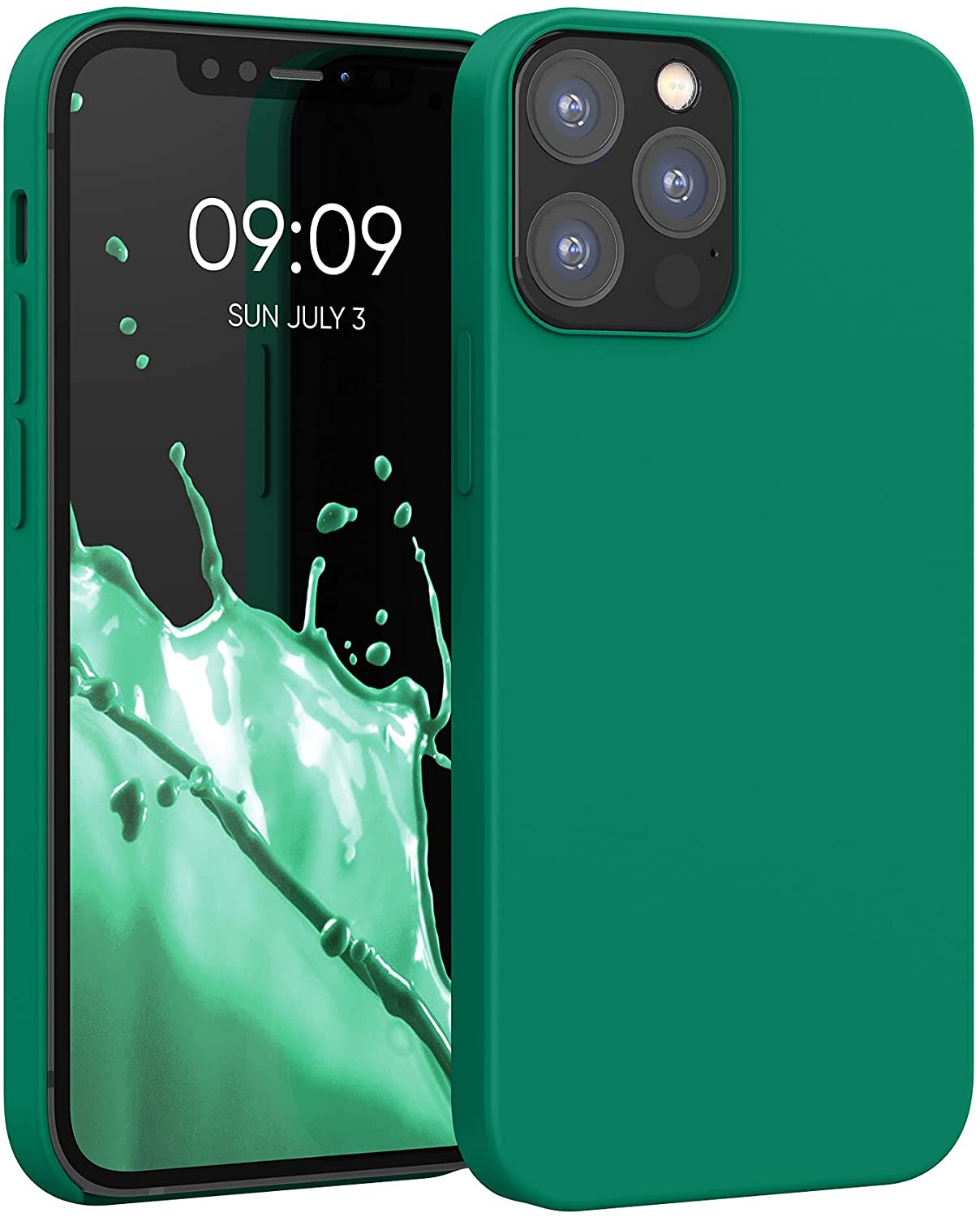 KW iPhone 12 / iPhone 12 Pro Θήκη Σιλικόνης Rubber TPU - Emerald Green - 52641.142