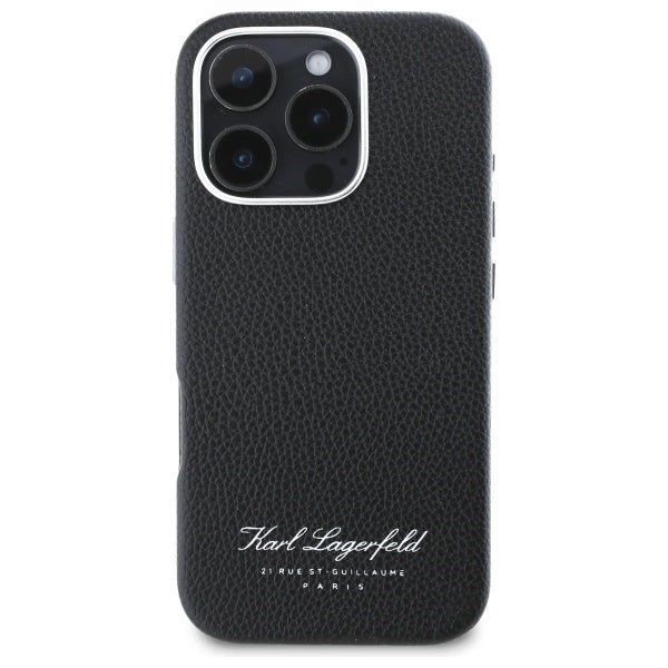 Karl Lagerfeld iPhone 16 Pro Max - FW Hotel RSG Σκληρή Θήκη με Επένδυση Συνθετικού Δέρματος - Black - KLHCP16XPGWCMKHK