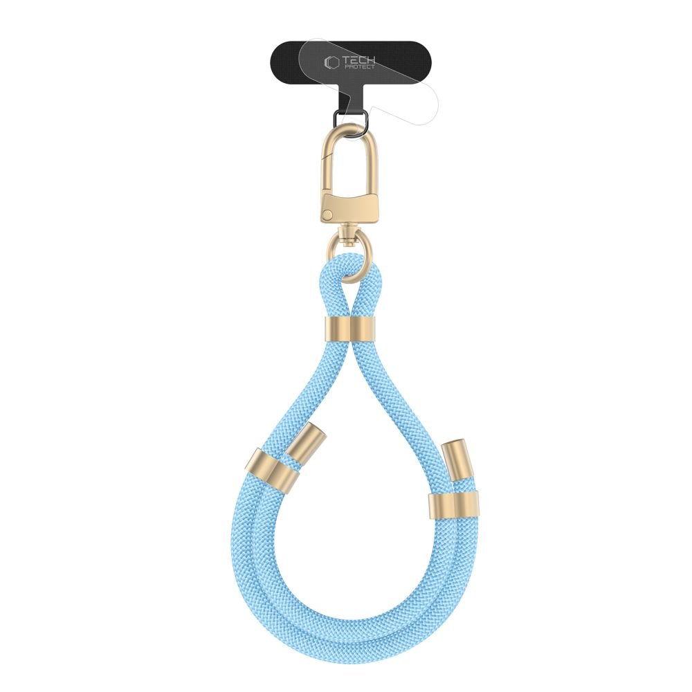 Tech - Protect C4S Rope Wrist Strap - Universal Λουράκι Καρπού για Θήκη Κινητού - Baby Blue / Gold