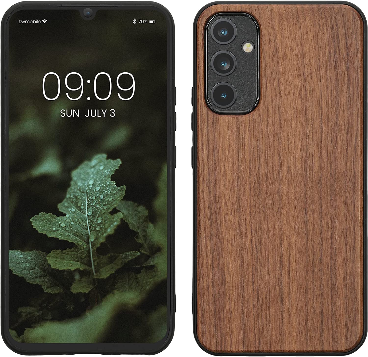 KW Samsung Galaxy A34 5G Θήκη από Φυσικό Ξύλο - Dark Brown - 660811.18