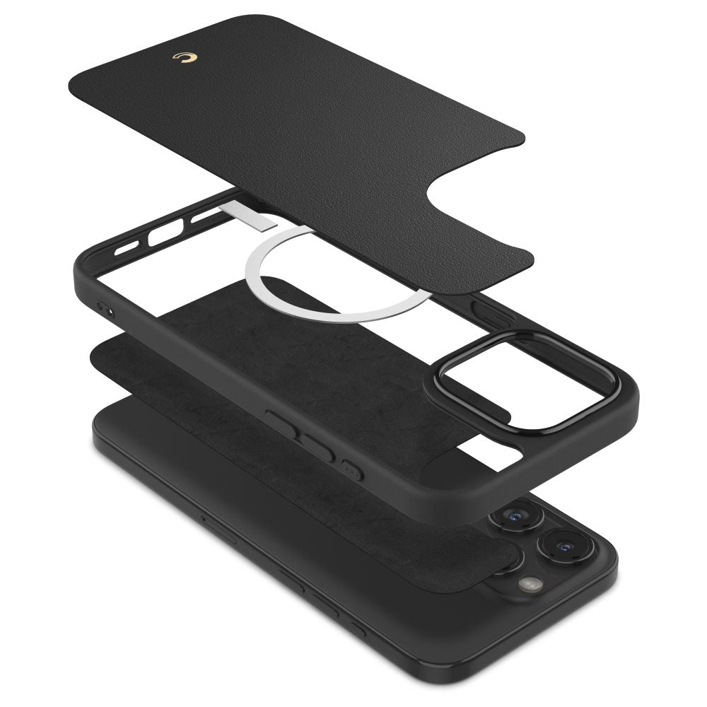Spigen Cyrill iPhone 15 Pro Kajuk Mag Θήκη με Επένδυση Συνθετικού Δέρματος και MagSafe - Black