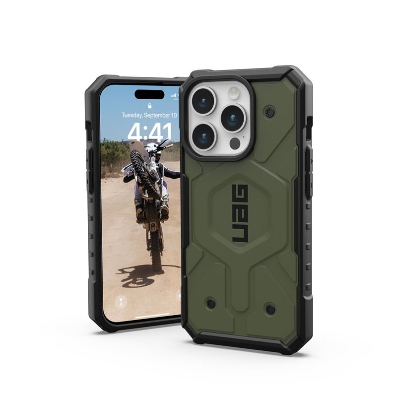 UAG iPhone 15 Pro Pathfinder MagSafe Series Σκληρή Θήκη με MagSafe - Olive Drab