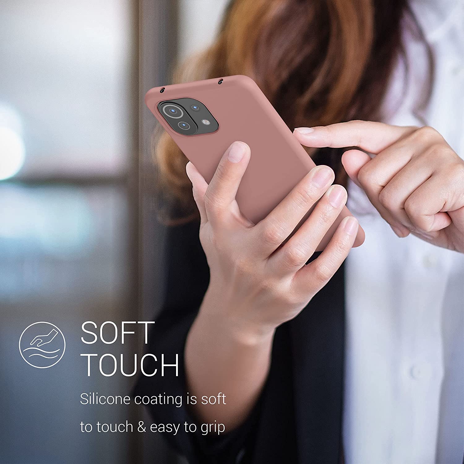 KW Xiaomi Mi 11 Lite / Mi 11 Lite 5G Θήκη Σιλικόνης Rubber TPU - Rose Tan - 54730.193