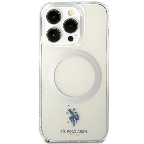 US Polo iPhone 15 Pro Transparent MagSafe Collection Σκληρή Θήκη με Πλαίσιο Σιλικόνης και MagSafe - Διάφανη